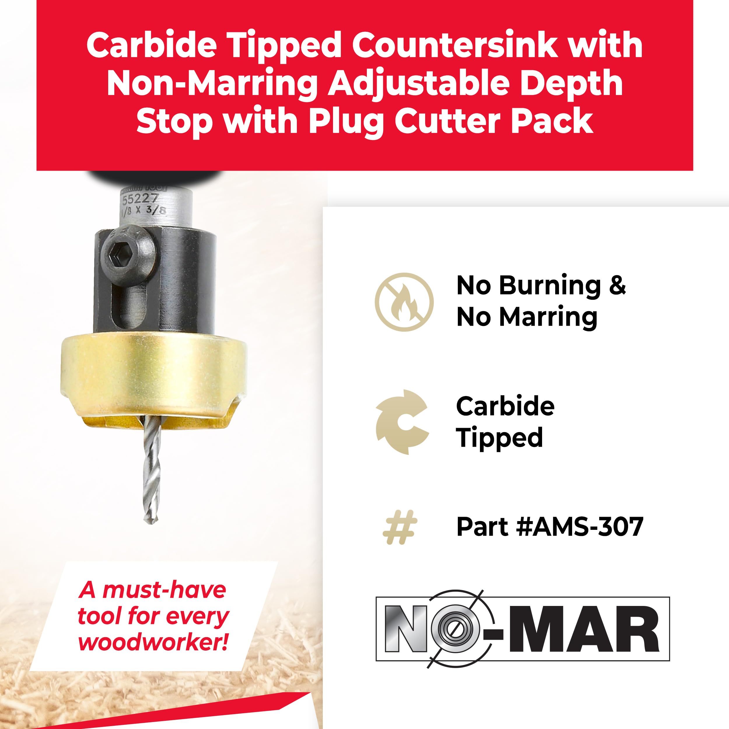 Amana Tool Carbide Tipped Countersink Drill Bit with, Plug Cutter